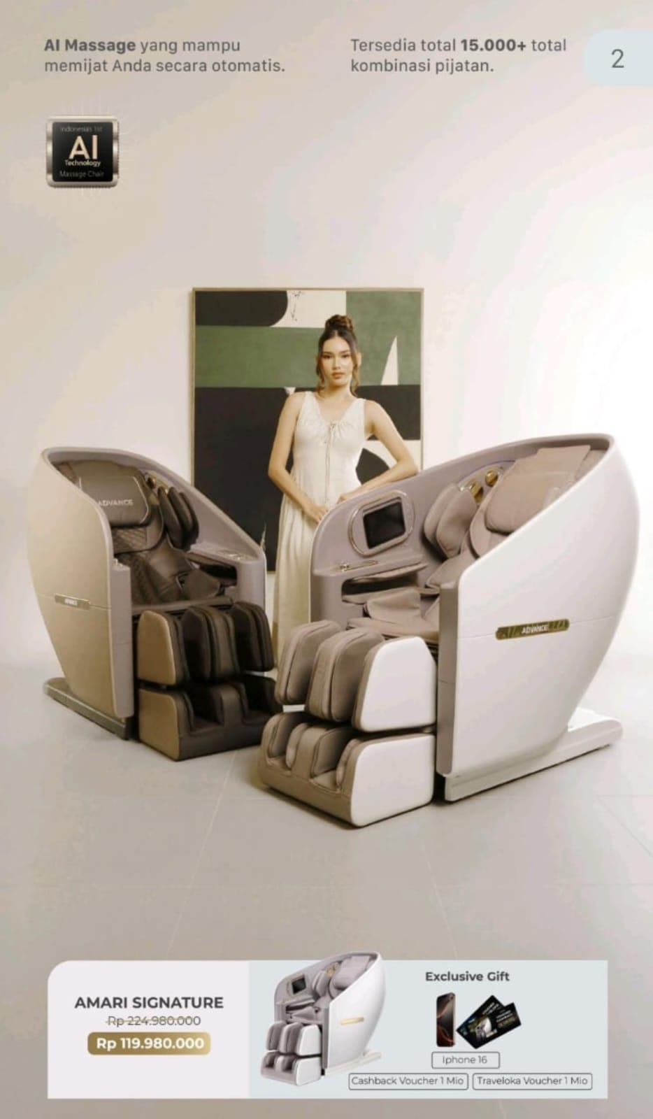 KURSI PIJAT AMARI SIGNATURE FREE LIVA CHAIR - Gambar 3