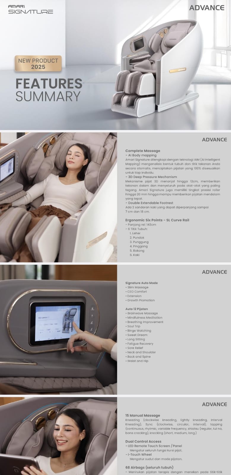 KURSI PIJAT AMARI SIGNATURE FREE LIVA CHAIR - Gambar 11