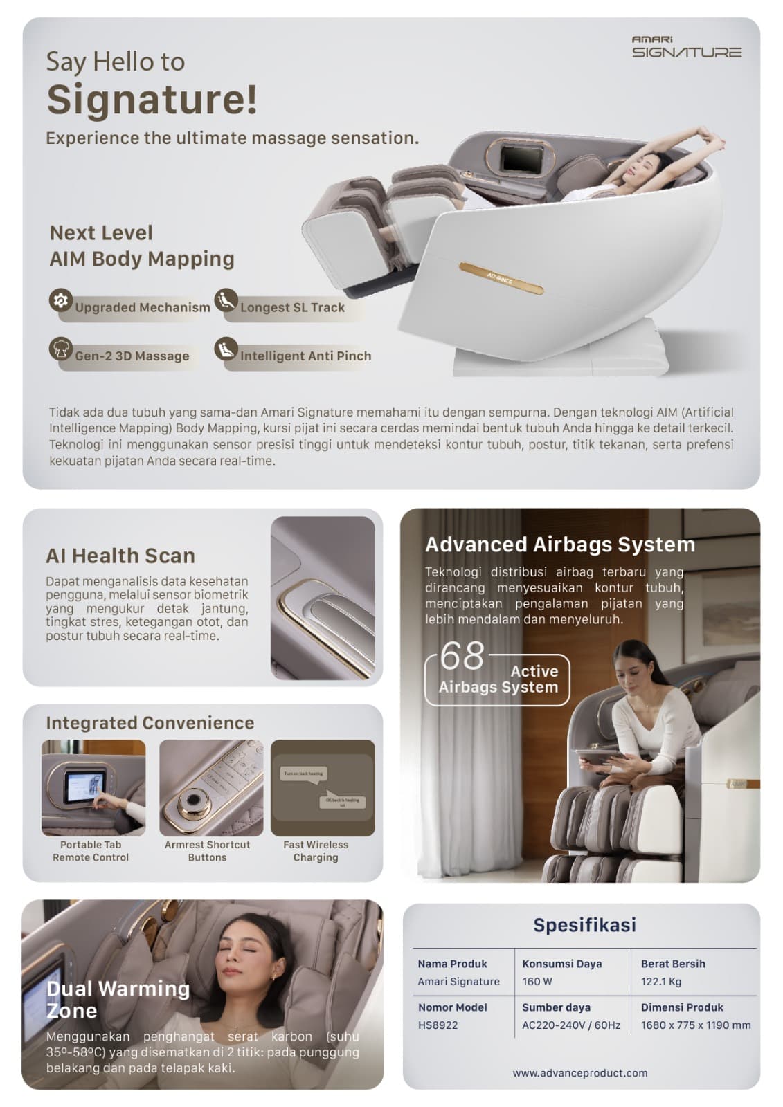 KURSI PIJAT AMARI SIGNATURE FREE LIVA CHAIR - Gambar 13