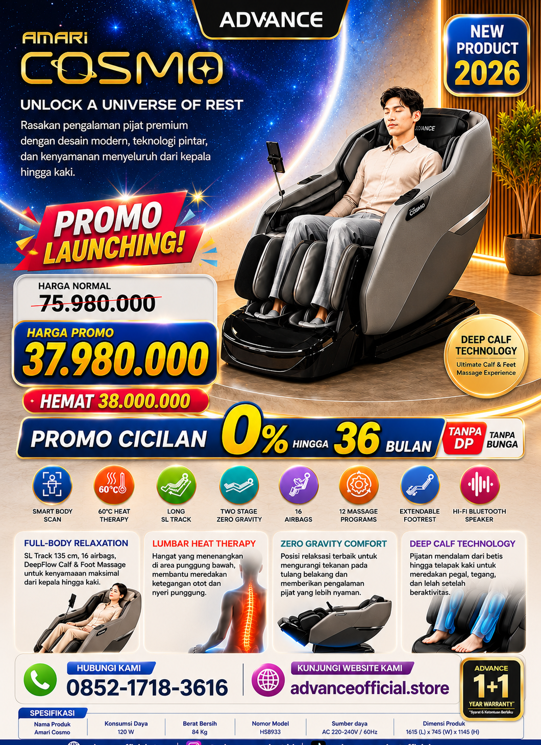 NEW KURSI PIJAT AMARI COSMOS - Gambar 4