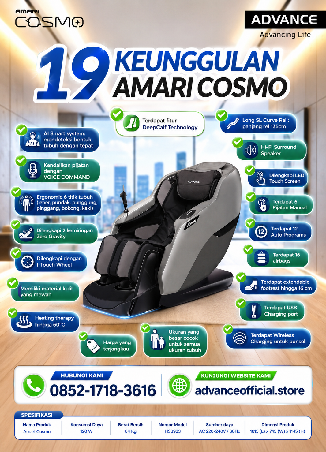 NEW KURSI PIJAT AMARI COSMOS - Gambar 6